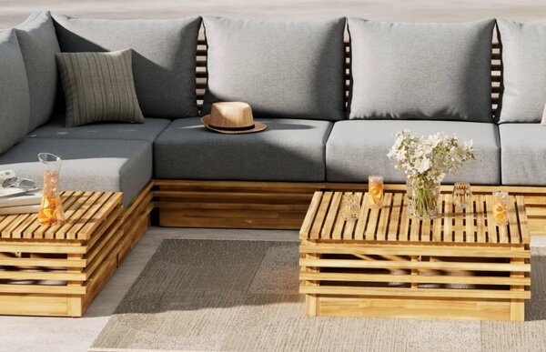 Mobili modulari in legno per il terrazzo