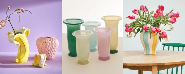 Vasi colorati con fiori estivi