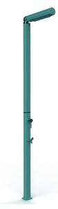 Doccia da Giardino in Alluminio con Miscelatore e Lavapiedi QUICK Q125 Dimensioni 12,6x9x h 210 cm - peso 8 kg con Soffione integrato, colore Ottanio Lucido Metallizzato