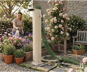 Fontana da Giardino In Alluminio GARDEN SURPRISE GS145 con Rubinetto Porta gomma , Tubo Flessibile , Tappo apribile Dimensioni 20x18xh 115 cm - peso 10 kg, Garantita Colore CHAMPAGNE BRONZE