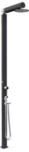 Doccia da Giardino Miscelatore Soffione e Doccetta Mobile QUICK Q125 Dimensioni 12,6x9x h 210 cm - peso 8 kg con Soffione250 mm, colore Ardesia opaco