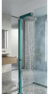 Doccia da Giardino Miscelatore Soffione e Doccetta Mobile QUICK Q125 Dimensioni 12,6x9x h 210 cm - peso 8 kg con Soffione250 mm, colore Ottanio Lucido Metallizzato