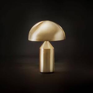 Lampada da tavolo Oluce Atollo, alluminio, Ø 25 cm, oro