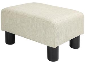 HOMCOM Pouf poggiapiedi compatto in tessuto effetto lino, portata 110 kg, 40 x 30 x 24 cm, Beige | Aosom Italy