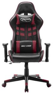 VidaXL Sedia da gioco in ecopelle nera e rosso vino