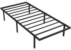 HOMCOM Telaio Letto con Spazio di Stoccaggio, Telaio in Metallo senza Rete a Doghe, 200,5x91x35,5 cm, Nero | Aosom Italy