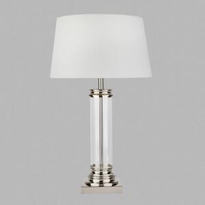 Searchlight Lampada da tavolo Pedestal argento paralume crema