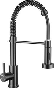 Rubinetto da cucina a collo di cigno con braccio inclinabile - Monocomando - Miscelatore in acciaio inox - Nero