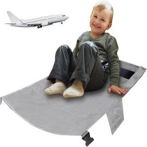 Letto da aereo per bambini - Amaca da aereo pieghevole con poggiapiedi per bambini piccoli - grigio