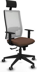 Sedia da ufficio con poggiatesta Piqueras y Crespo 1D066G1 Marrone scuro