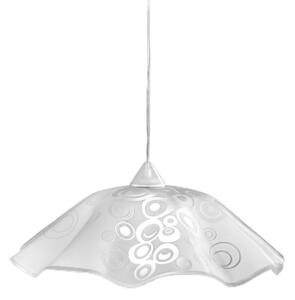 Sospensione moderna due p ghost 2592 s e27 led vetro ondulato bianco lucido - Due P Illuminazione