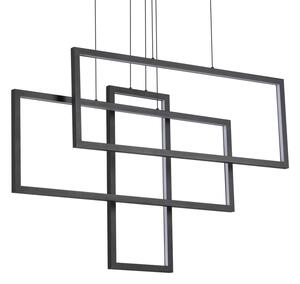 Sospensione Moderna Frame Alluminio Nero Led 93W 3000K Luce Calda