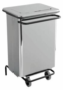 Pattumiera contenitore con Ruote Mobile Rettangola Continox 48x50xh 80 - Litri 70 peso 11 kg colore inox Lucido