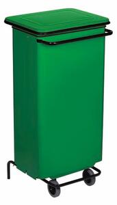 Pattumiera contenitore con Ruote Mobile Rettangola Continox 48x50xh 100 - Litri 110 peso 14 kg Verniciatura con polveri epossidiche colore Verde