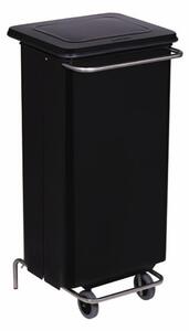 Pattumiera contenitore con Ruote Mobile Rettangola Continox 48x50xh 100 - Litri 110 peso 14 kg Verniciatura con polveri epossidiche colore nero