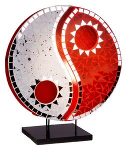 Woru Lampada da tavolo Ying Yang con mosaico rosso