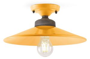 Plafoniera 1 Luce Diam.30 Cm In Ceramica Finitura Gialla C1633 Collezione Retrò