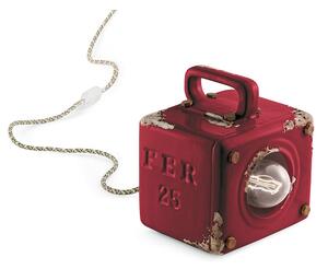 Lampada 1 Luce In Ceramica Finitura Vintage Bordeaux C1650 Industrial