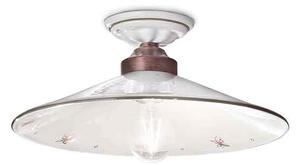 Plafoniera 1 Luce In Ceramica Color Nero Sfumato Rame Diam.20 Cm C057 Asti