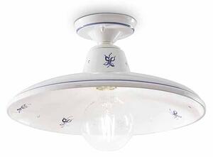 Plafoniera 1 Luce In Ceramica Colore Bianco Diam.35 Cm C2333 Como