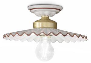 Plafoniera 1 Luce In Ceramica Colore Ottone Satinato Diam.23 Cm C014 L'Aquila