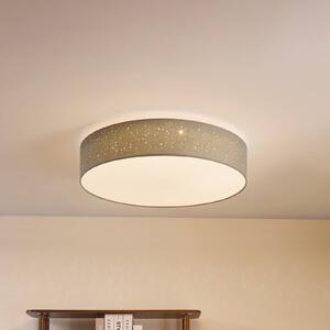 Plafoniera a LED Ellamina Lindby, dimmerabile, Alluminio / Grigio / Zincato, Soggiorno / Sala da pranzo, Tessuto / Stoffa / Seta, Moderno, Plafoniera LED