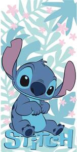 Asciugamano per bambini blu in cotone 70x140 cm Lilo and Stitch "Palm Leaves" – Jerry Fabrics