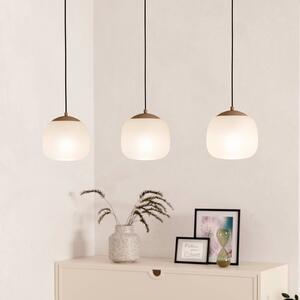 EGLO Lampada a sospensione in vetro Cominio, dimmerabile, Crema / Ambra, Soggiorno / Sala da pranzo, Vetro, Lampada a sospensione