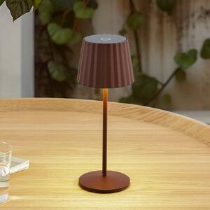 Lindby Lampada da tavolo LED ricaricabile Esali, marrone ruggine, IP65 Esali Lindby, dimmerabile, Marrone / Ruggine, Soggiorno / Sala da pranzo, Alluminio, Moderno