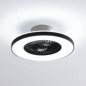Lindby Smart Ventilatore da soffitto LED Paavo nero silenzioso Tuya Lindby, dimmerabile, Nero, Soggiorno / Sala da pranzo, Plastica, Moderno