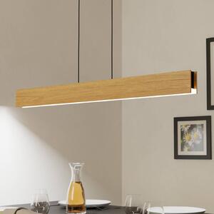 EGLO Lampada a sospensione Smart ZIG LED Anchorena-Z, lunghezza 123 cm, RGB, CCT dimmerabile, Legno chiaro, Soggiorno / Sala da pranzo, Legno, Moderno