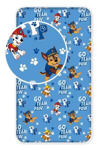 Lenzuolo con angoli per bambini blu in cotone 90x200 cm Paw Patrol – Jerry Fabrics