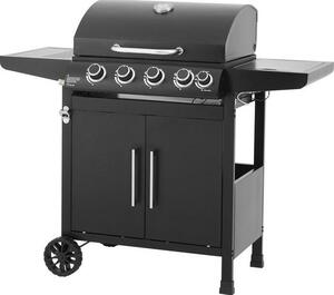 Barbecue a gas - Paarl - 4 bruciatori - Superficie di cottura principale: 60 x 42 cm - Griglia di mantenimento del calore - Acciaio