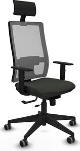 Sedia da ufficio con poggiatesta Piqueras y Crespo 1D066G1 Nero