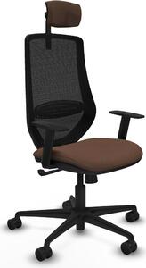 Sedia da ufficio Piqueras y Crespo D036N2W Nero Marrone scuro