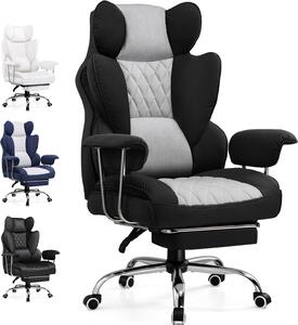 Sedia da gioco GTPLAYER, sedia da gioco, sedia da ufficio ergonomica con poggiapiedi, supporto lombare regolabile e cuscino per la testa, sedia da gioco imbottita, poltrona da gioco