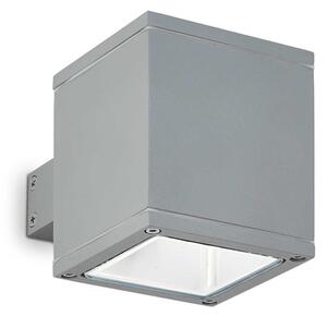 Lampada Da Parete Per Esterno 1 Luce Snif Square In Alluminio Grigio Vetro Pirex
