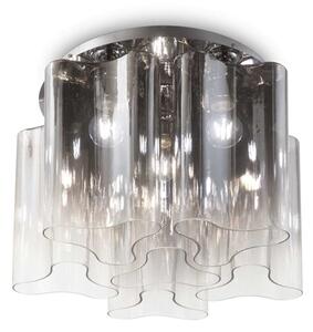 COMPO Lampada Da Soffitto 6 Luci Compo In Metallo E Vetro Soffiato Bianco 