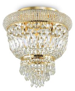 Lampada Da Soffitto 3 Luci Dubai Oro E Cristalli