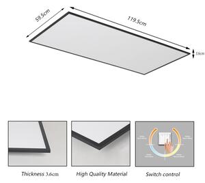 Brilagi - Plafoniera LED SLIMFRAME 80W/230V 120x60 cm 3000/4000/6000K nera