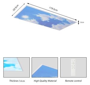 Brilagi - plafoniera LED dimmerabile SLIMFRAME SKY LED/80W/230V 120x60 cm argento/blu + telecomando