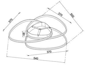 Ondaluce - Plafoniera da soffitto LED dimmerabile ROSE LED/60W/230V 50x54 cm dorata