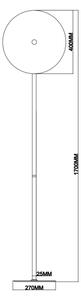 Ondaluce - Lampada da terra dimmerabile a LED JOKEY LED/15W/230V 170 cm oro/fumé