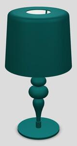 Lampada Da Tavolo Eva 1 Luce Media In Resina E Paralumi Alluminio Verde Ottanio