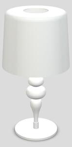 Lampada Da Tavolo Eva 1 Luce Media In Resina E Paralumi Alluminio Bianco Opaco