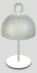 Lampada Da Tavolo Cupole Led 3000 K Dimmerabile In Metallo Bianco Goffrato