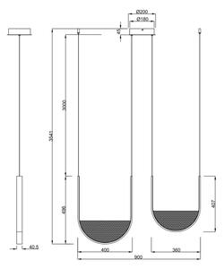 Ondaluce - Lampadario sospeso dimmerabile con cavo LOTUS LED/55W/230V dorato