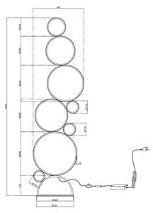Ondaluce - Lampada da terra dimmerabile a LED POIS LED/52W/230V 160 cm argento