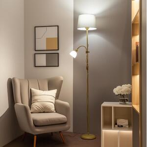 Brilagi - Lampada da terra CERIA 1xE27/100W/230V + 1xE14/25W oro/grigio