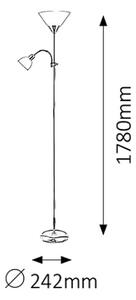 Brilagi - Lampada da terra CERIA 1xE27/100W/230V + 1xE14/25W bianca